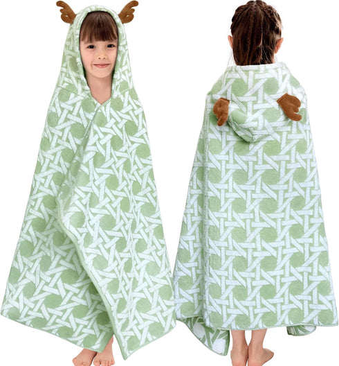 VOOVA & MOVAS Kids Bath Towel with Elk Hood (3-8Years,27.5"X54"), Absorbent Thick