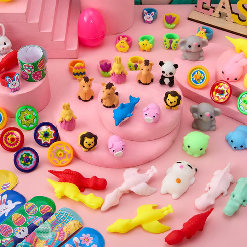 2.2' 60 JOYIN PCS Prefilled Pastel Eggs with Assorted Toys, Stuffed Toys for Easter Egg Hunt, Kids Basket Stuffer