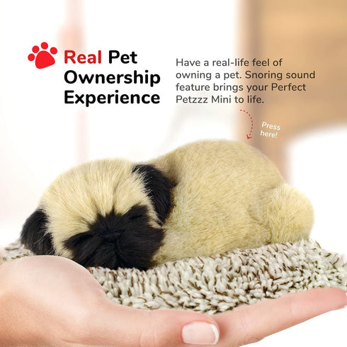 Minis Pug, Realistic Lifelike Stuffed Interactive Plush Toy, Electronic Companion Pet Puppy
