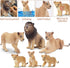 Toymany 6PCS Realistic Lion Figurines - Jungle Animals Family Set with Baby Lions, Educational Toy for Kids