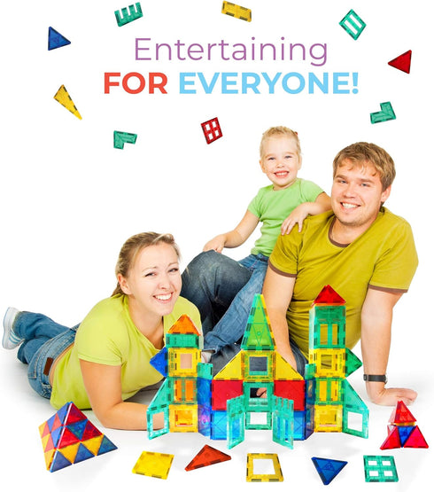 Tytan TILES 100-Piece Magnetic Building Set, 1000s of Creations, Kids’ STEM Toy, Ergonomic Design, Includes Storage
