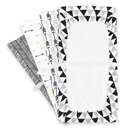 BaeBae Goods 4 Pack Changing Pad Cover Baby Changing Pad Covers Boy or Girl Changing Pad Cover Pure Jersey Machine