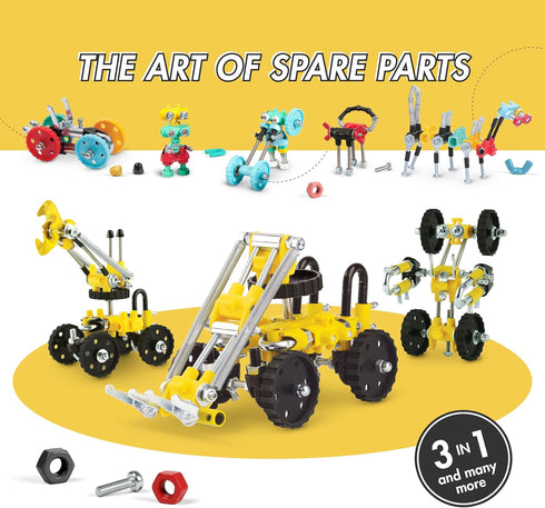 Build Your Own Excavator Toy, 150+ Pcs Vehicle Construction Toys, LoaderBit Educational STEM Kit for Ages 8-12