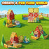 3 42PCS Otters Magnetic Tiles Toys with Farm Animals, Magnetic Building Blocks Educational STEM Toys for Birthday Party