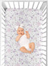 Sweet Jojo Designs Fitted Baby Jersey Crib Sheets (Purple/Grey Boho Floral) for Girls, Infant Nursery, Toddler Room