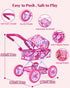 Set 12 Inch 14 Set, 3yrs+ BABESIDE Baby Doll Stroller with Baby Doll, Pcs Baby Doll Accessories, Folding Doll Pram