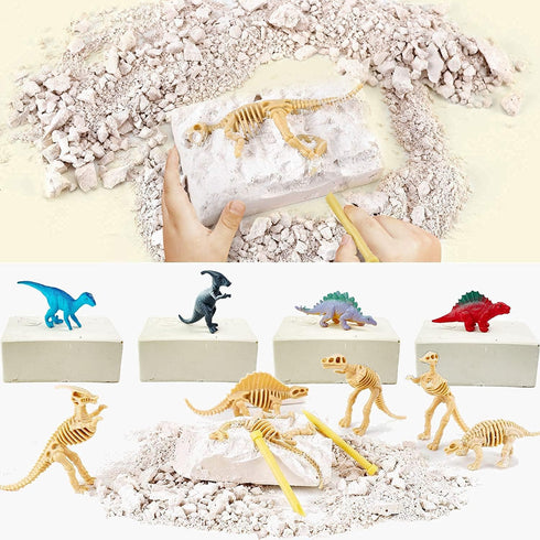 12 Pack: 3D Sets, Dinosaur Excavation Kits for Kids, Dino Dig Kits, Dig a Dinosaur Fossil and Figure Bulk Science