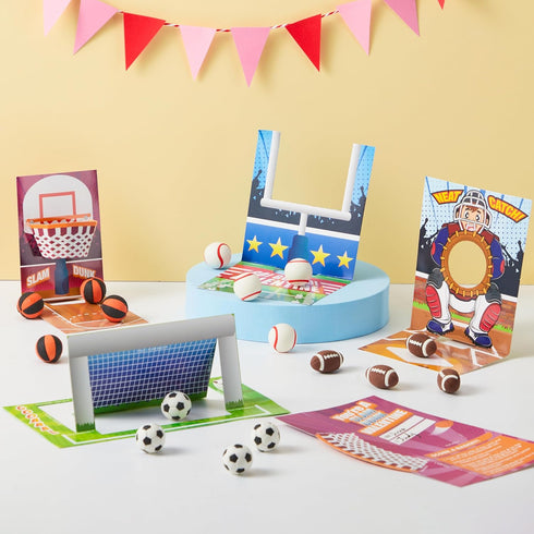 28 JOYIN pcs Fun Valentine Sports Game Card and Erasers for Kids Party Favor, Classroom Exchange Prizes, Valentines Day