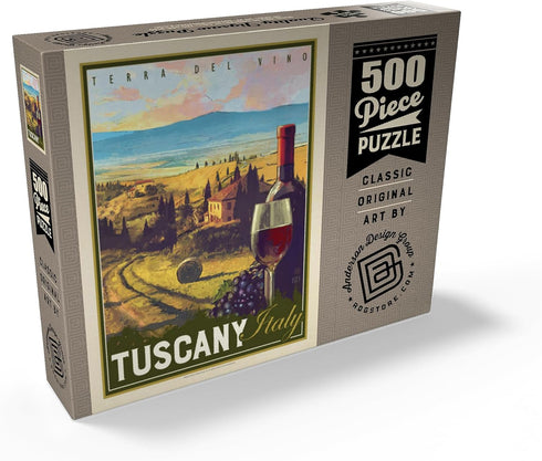 MyPuzzle Italy, Tuscany: Vintage Poster Terra Del Vino - Premium 500 Piece Jigsaw Puzzle for Adults