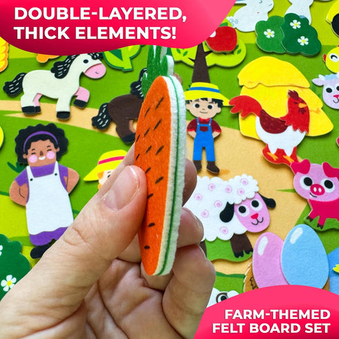 QUOKKA Farm Felt Board, Social Emotional Learning Activities for Kids 2-5 Years, Educational Toy for Toddlers