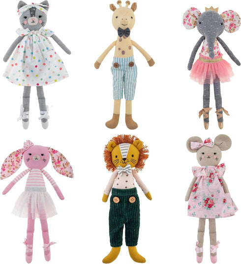 Stephen Joseph Tiny Dancers Stuffed Doll, Elsie Elephant for Child or Toddler, Toy Room Decor
