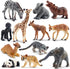 Toymany 12PCS Baby Figurines Forest Animals, Realistic Woodland Figures Toys Includes Elephant, Giraffe, Mountain Lion,