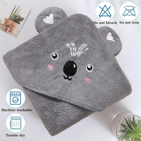 2 Pack Baby Towels with Hood and 5 Baby Washcloths, Ultra Absorbent Cotton Bath Towel Set for Newborn Unisex, 31.5x31.5
