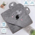 2 Pack Baby Towels with Hood and 5 Baby Washcloths, Ultra Absorbent Cotton Bath Towel Set for Newborn Unisex, 31.5x31.5