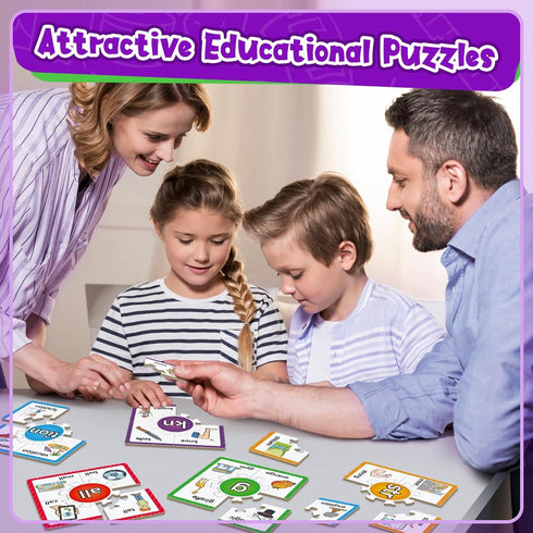 Phonics Puzzle Games, Spelling Games, Flash Cards for Toddlers, Educational Toys for Preschool Learning