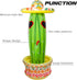 55" Summer Swimming Triumpeek Inflatable Cactus Cooler, Fiesta Cactus Ice Bucket Wearing Sombreros for Pool Hawaiian