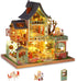 DIY Miniature Dollhouse Kit by GuDoQi, Tiny House 1:24 Scale with Music, Great Handmade Crafts Gift