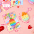 30 Packs 6 JOYIN Valentines Day Gift Cards with Pop Bubble Keychains, Designs Mini Colored Pop, Multi-Shape Stress