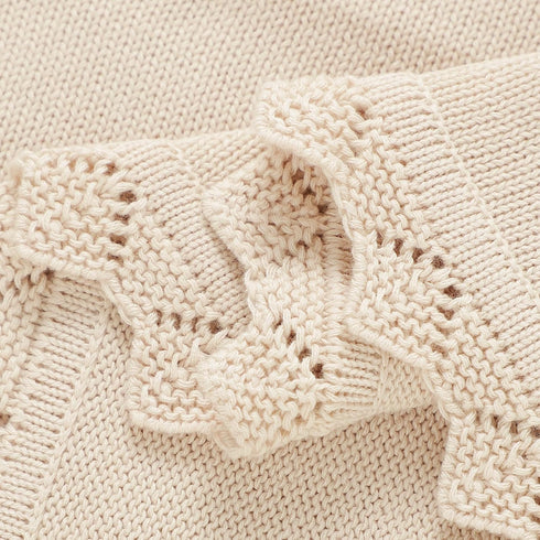 100% 40"x30" LAWKUL Baby Blanket Traceable Cotton Knit Receiving Blankets Infant Swaddle for Newbron Boy Girls Beige