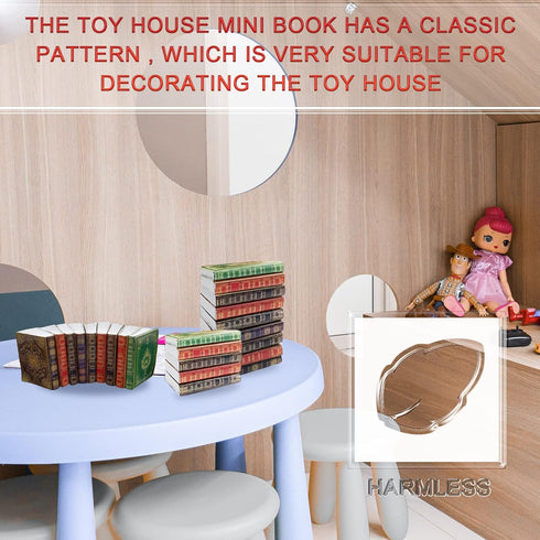 30 Pieces 1:12 Scale Miniature Books for Dollhouse, Writable Page-Turnable Reusable Books for Dolls Bedroom