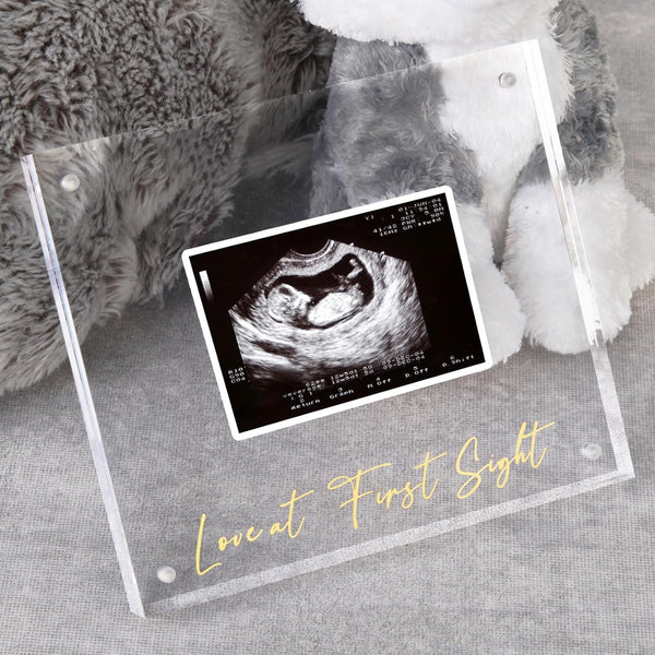DEYIXUN Acrylic Ultrasound Picture Frame, Bright Photo Frame, Sonogram Love at First Sight