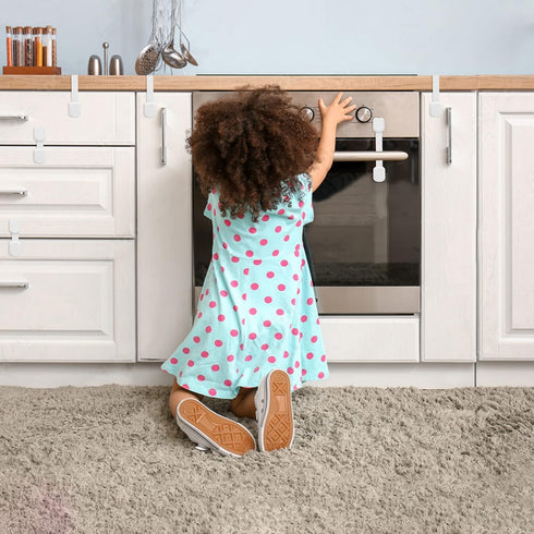 6 Pack Child Safety Strap Locks - No Drilling Cabinet Locks, Sticky Drawer Locks, Baby Proofing, Refrigerator Strap Lock