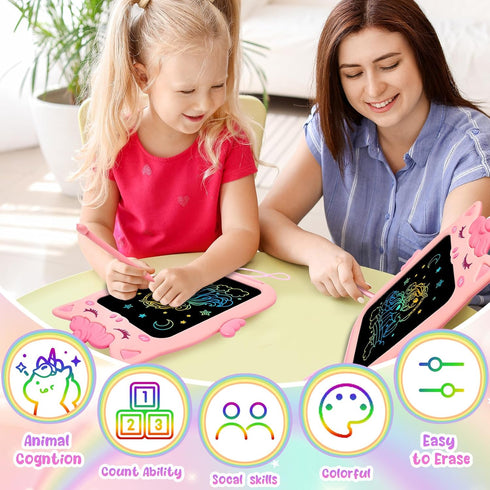 10IN LCD Writing Tablet for Kids, Educational Drawing Tablet for 1-3 Year Old Girls, Toddler Toys for Christmas Gifts