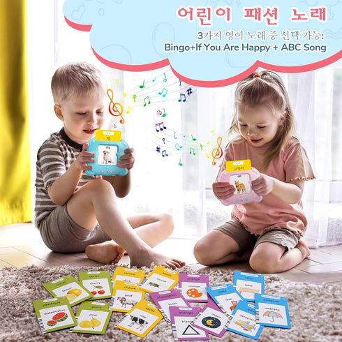 510 Korean & English Talking Flash Cards for Toddlers, Bilingual Flash Cards Learning Montessori Toys with Sight Words