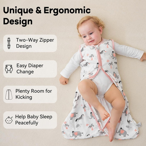 12-18 3 Pack 100% 0.5 2-Way Unnivoll Baby Sleep Sack Months Cotton Lightweight TOG Wearable Blanket Baby Sleep Bag