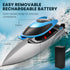 Parabound 2.4GHz 25 RC Boat for Adults & Kids, Metallic Blue, Remote Control Racing Boat, MPH, Self-Righting