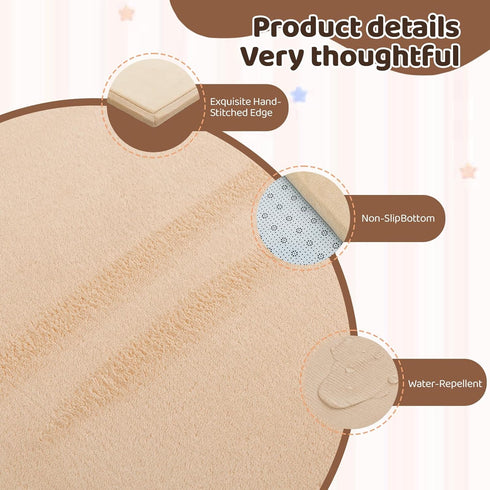 1.3 Inch Tummy 5050 Inch Baby Play Mat for Floor, Thick Memory Foam Time Mat with Non Slip Backing, Soft Coral Velvet