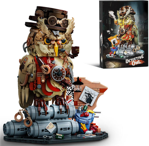 AibangBuildzy Ideas Detective Owl Building Block Set for Adults, 1286pcs Birds Animals Model