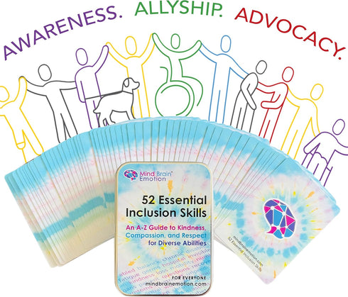 52 Essential Inclusion Skills - A to Z Guide for Kindness, Compassion, Respect for Diversity - Educational Cards