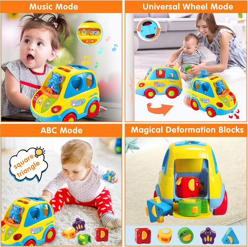 1 6-12-18 1 2 3 Baby Toys for Year Old Boy Girl Gift Musical Bus Baby Toys Months Toddler Early Learning Montessori