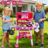 Set, Playset 2-Layer Playset, Kids Kitchen Toy Kids BBQ Grill with Smoke Sound Light, Barbecue Toy with Wheel