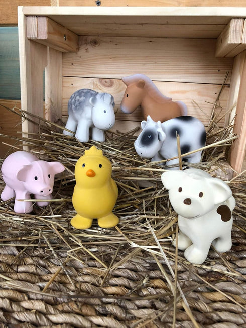 Organic Cow Rubber Rattle & Teether for Babies