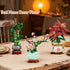 USVillGO 3 Set, Poinsettia-Pink (1576PCS) Botanicals Bonsai Flowers Building Blocks Lucky Bamboo-Red Orchid Artificial