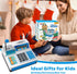 120 Playset Cash Register Toy for Kids, Pcs Grocery Store with Credit Card, Grocery Boxes, Microphone, Calculator Cash