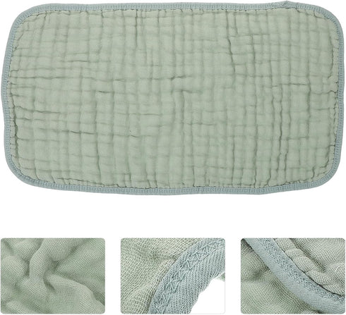 HAMPPLIES 6-Layer Set 2550cm 6pcs Cotton Muslin Burp Cloths and Washcloths for Newborns, Dark Green, Soft Absorbent