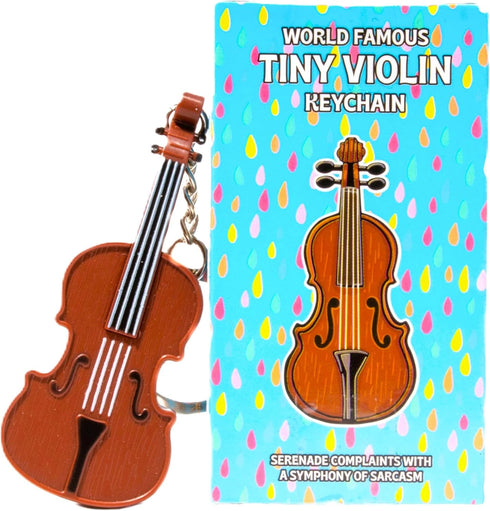 World's Smallest Violin, Original Sad Music Pocket-Sized Tiny Violin Keychain, Plays a Touchingly Sad Song
