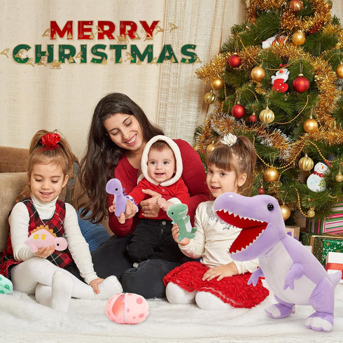 Babies,23.6'' Mommy 3 MorisMos Dinosaur Stuffed Animal with Big Stuffed Dino T-rex with Baby Dino Toys & Eggs Plush