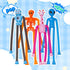 8Pack (8 Pack Pop Tubes Skeleton Fidget Toys for Kids, Robot Fidget Pop Toys Telescopic Suction Cup Toy for Stress