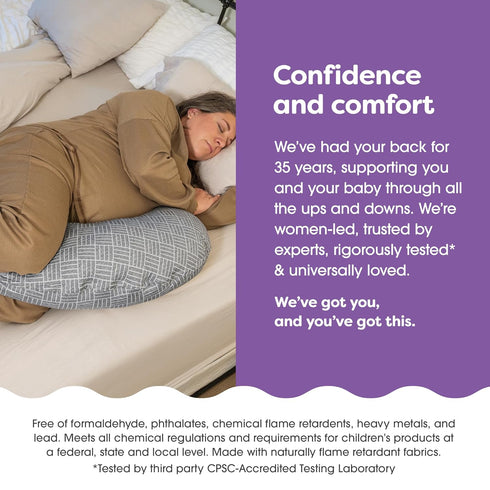 Boppy Cuddle Pregnancy Pillow - Compact Ergonomic Maternity Pillow, Versatile Support, Great Side Sleeper Pillow