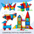 125 Set 3-8, SUNNY AUNTIE Magnetic Tiles PCS XL with Storage Bag Magnetic Building Tiles for Kids Ages STEM Magnet