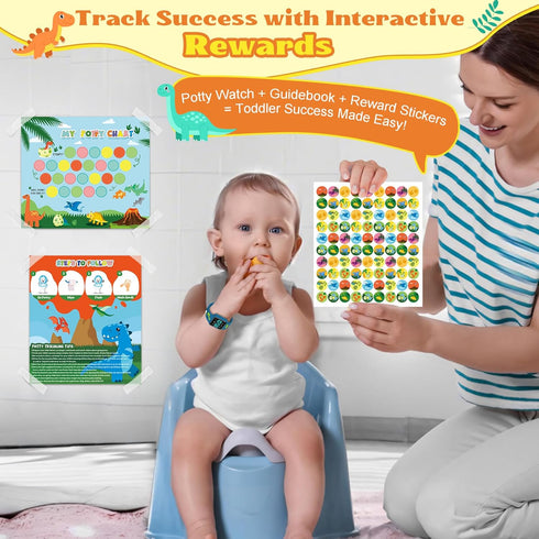 VTAIGE Set 2-6 Toddler Potty Training Potty Training Watch with Musical/Vibration Alerts, Fun Board Book, Progress