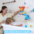 lalalark 7-in-1 Set 3-5 Bath Toys for Kids, Shower Bathtub Toy with Crab, Whale, Rotating Fish & Slide Track