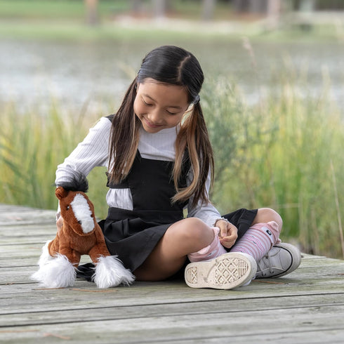 12 inches The Petting Zoo Standing Clydesdale Horse Stuffed Animal Plushie, Gifts for Kids, Wild Onez Barnyard Animals
