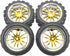 ShareGoo 4Pcs 1/10 On Road Tires & Plastics Wheel Rims 12mm Hex Compatible with Tamiya TT01 Kyosho Sakura D3 Traxxas 4Tec 2.0 1/10 RC On Road Racing & Touring Car (Yellow)