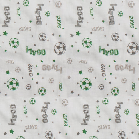 Set 3 (3 Pack Bacati - Sports Muslin of Wash Cloths or Hooded Towel Washcloths, Soccerball Green/Grey)