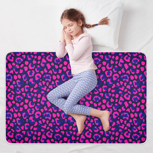 siphylline 52" 34" Leopard Pattern Blue Pink Extra Large Resuable Bed Underpads Water Resistant Baby Diaper Changing